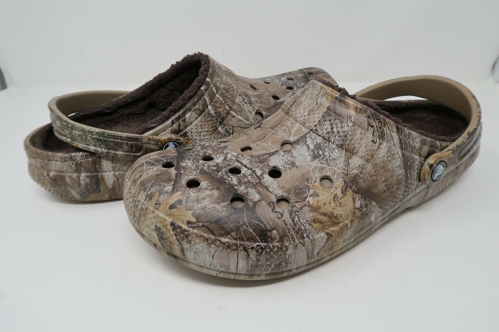 CROCS Dual Comfort Lined Crocband Clogs Realtree Camo Sandals Shoes Mens Size 13
